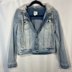 MARKET & SPRUCE Carlin French Terry Hood Denim Jacket - Size Medium